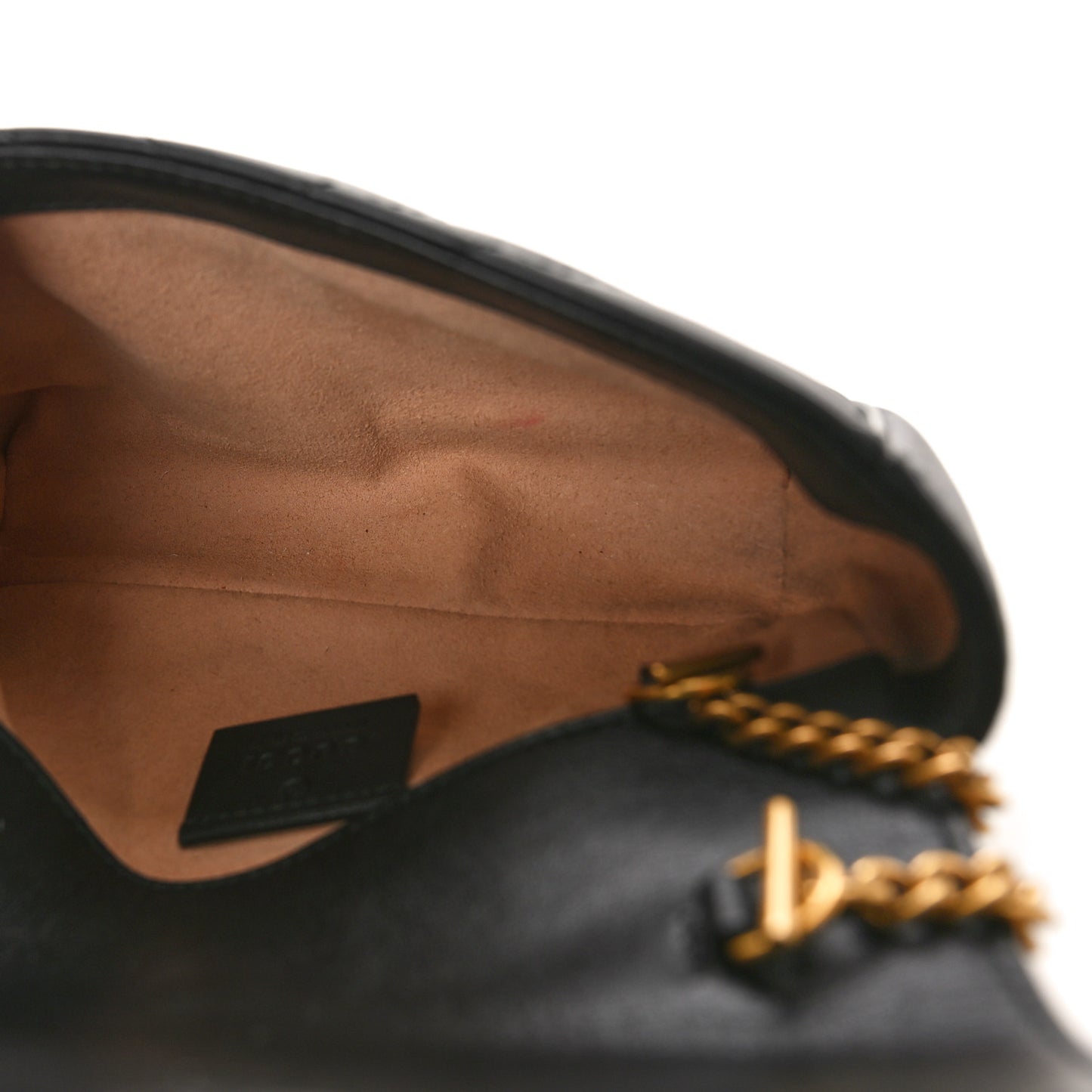 Calfskin Matelasse Super Mini GG Marmont Shoulder Bag Black