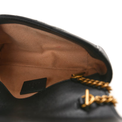 Gucci Calfskin Matelasse Super Mini GG Marmont Shoulder Bag Black 5 of 10