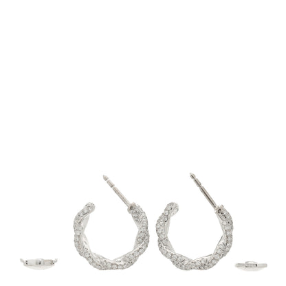David Yurman 18K White Gold Diamond 16mm Wisteria Hoop Earrings 3 of 4