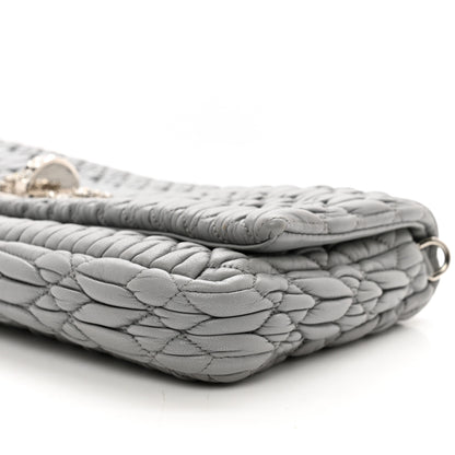 Miu Miu Nappa Matelasse Crystal Flap Clutch Grey 9 of 10