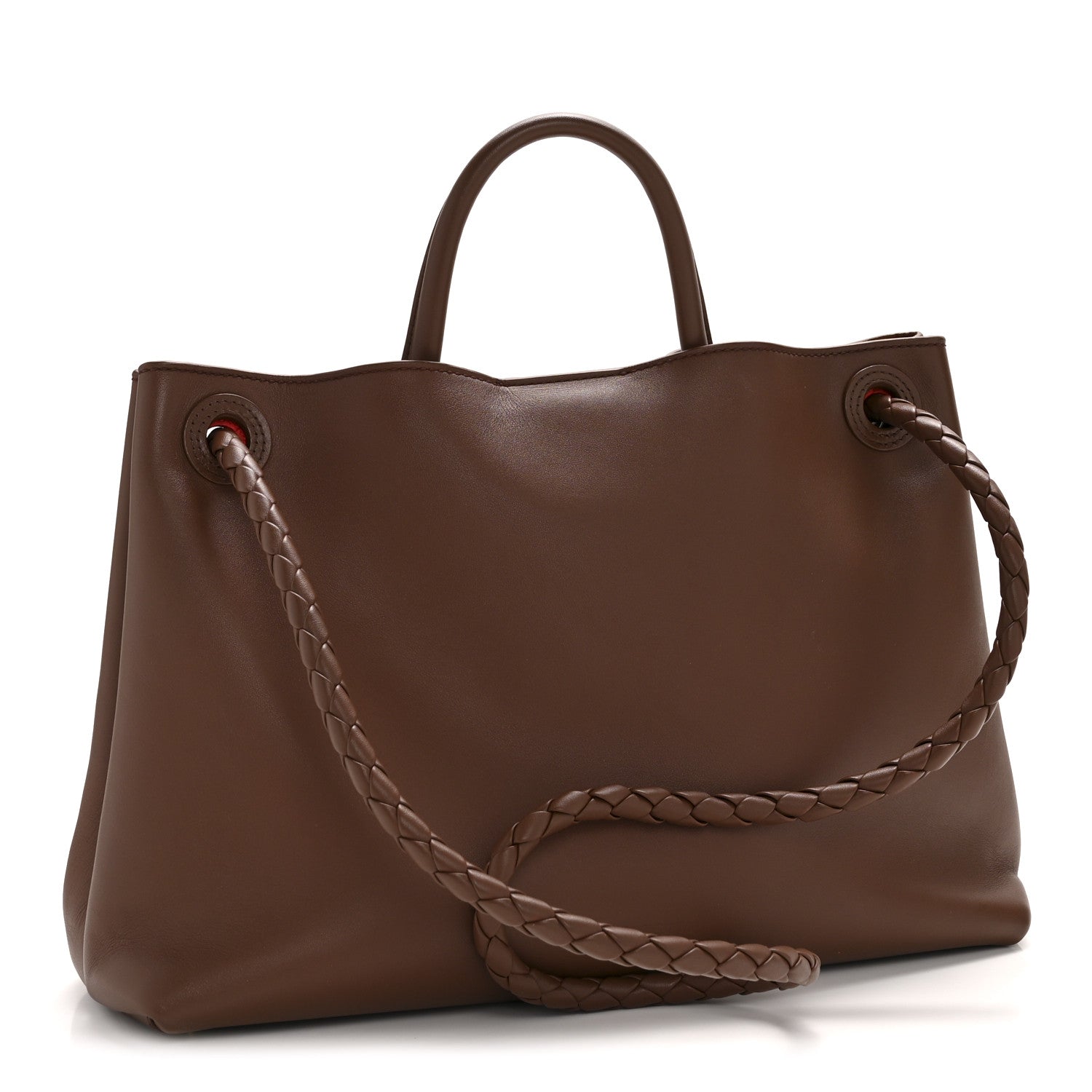 Bottega Veneta Silky Calfskin Medium Andiamo Shoulder Bag Sapele Redstone 3 of 11