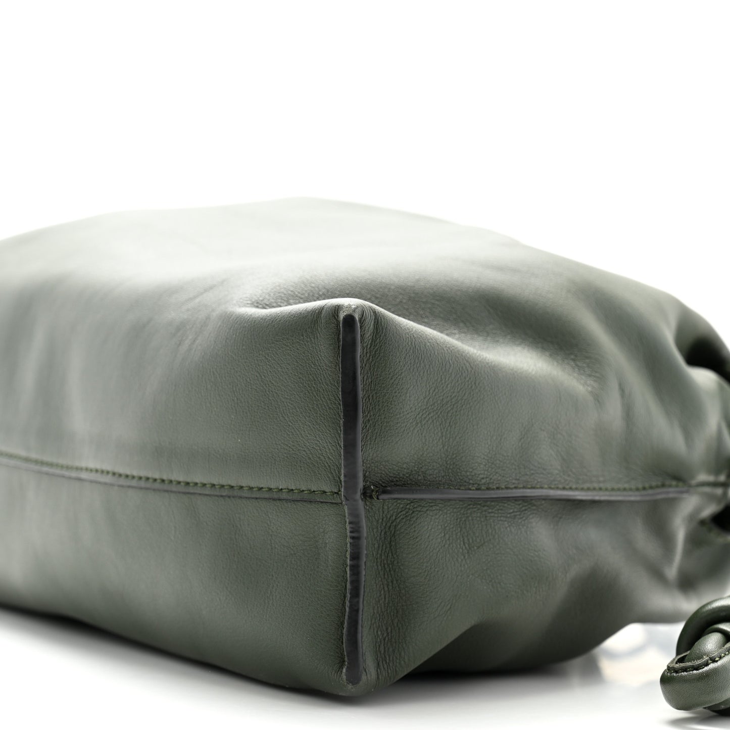 Nappa Flamenco Knot Clutch Vintage Khaki