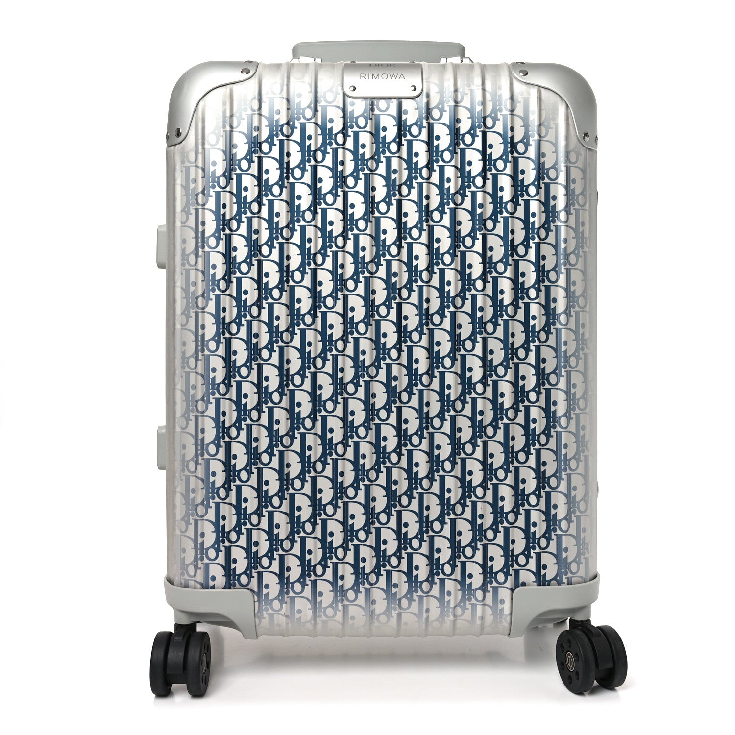 Christian Dior X RIMOWA Aluminum Gradient Carry On Luggage Blue Multi 1 of 8