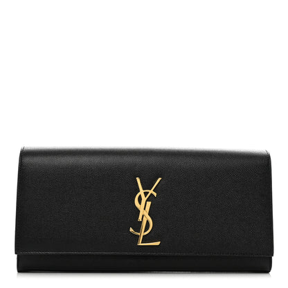 Saint Laurent Grain De Poudre Monogram Cassandre Clutch Black 1 of 9