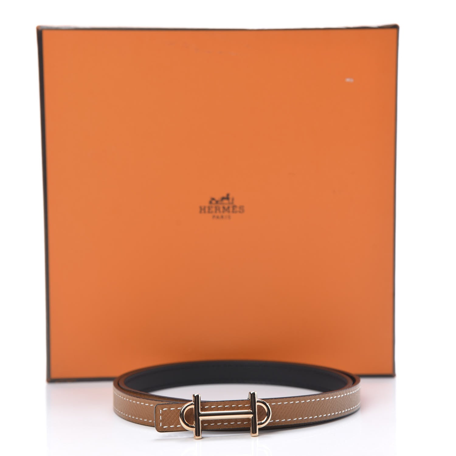 Hermes Swift Epsom 13mm Gamma Belt 70 Black Gold 7 of 7