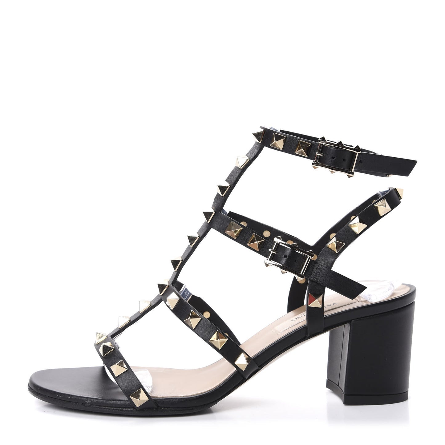 Calfskin Rockstud 60mm City Sandals 36 Black
