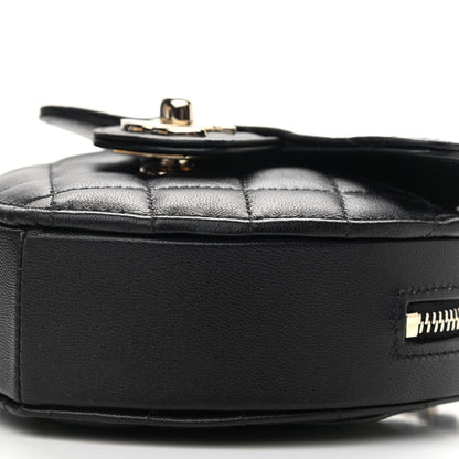Chanel Lambskin Quilted CC In Love Heart Clutch With Chain Black 10 of 11
