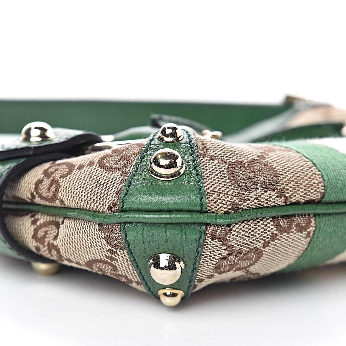Monogram Web Horsebit Small Shoulder Bag Green