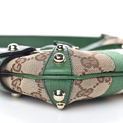 Gucci Monogram Web Horsebit Small Shoulder Bag Green 9 of 10