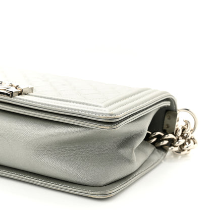 Chanel Caviar Quilted Medium Boy Flap Light Grey 10 of 12