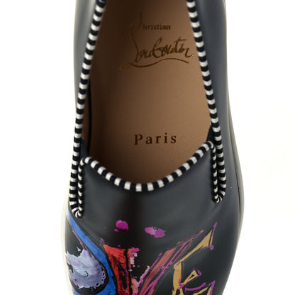 Christian Louboutin Calfskin Womens Loubi Love Flat Sneakers 35.5 Black Multicolor 11 of 13