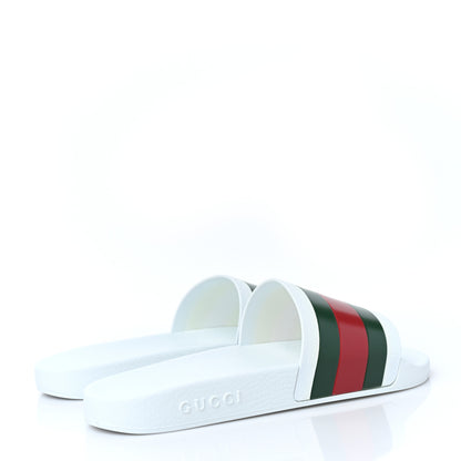 Gucci Rubber Web Mens Pool Slide Sandals 11 Great White 4 of 7