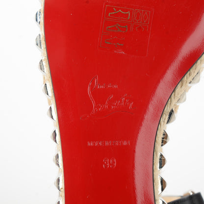 Christian Louboutin Calfskin Cataclou 60 Platform Sandals 39 Black Silver 8 of 8