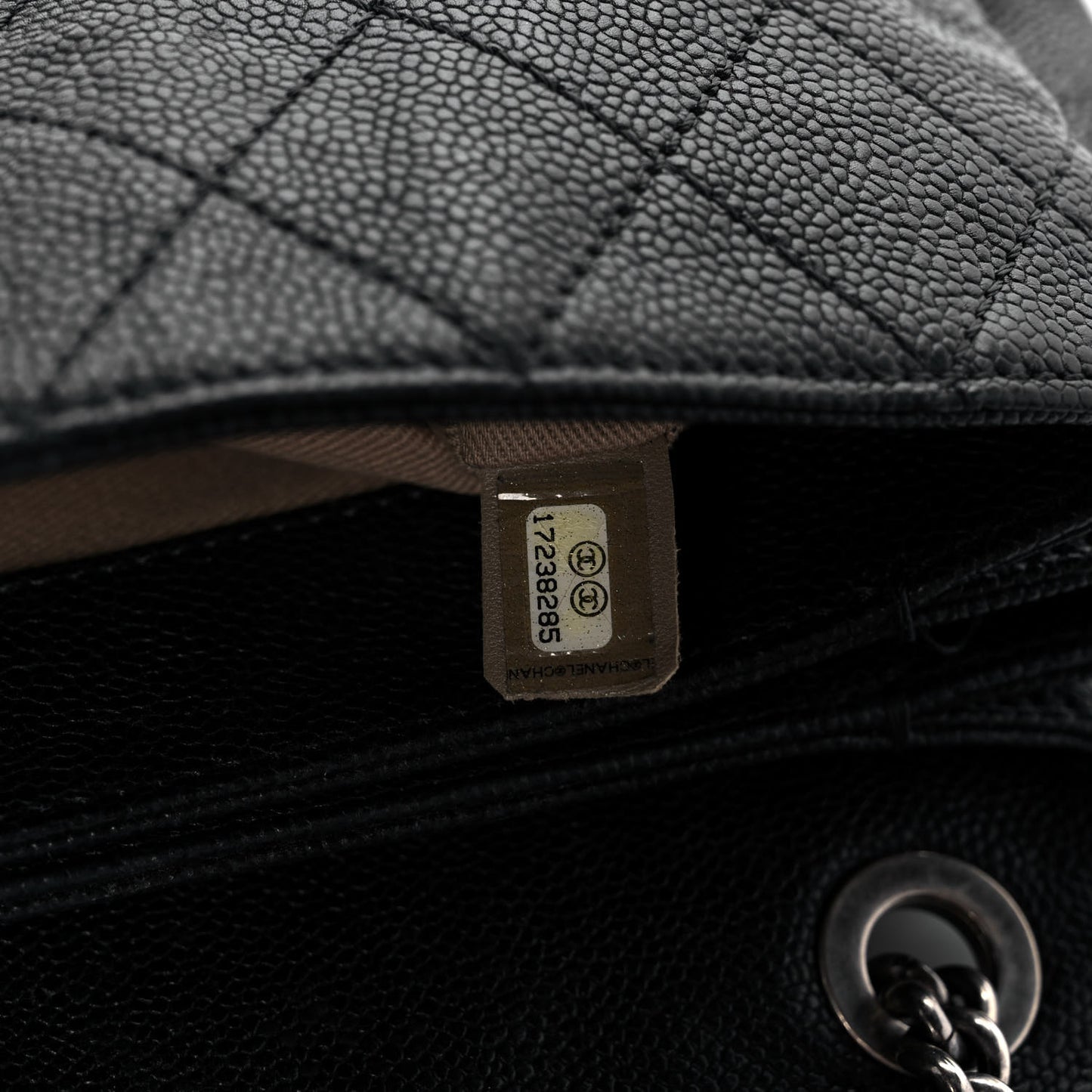 Caviar Quilted Medium Simply CC Flap Black