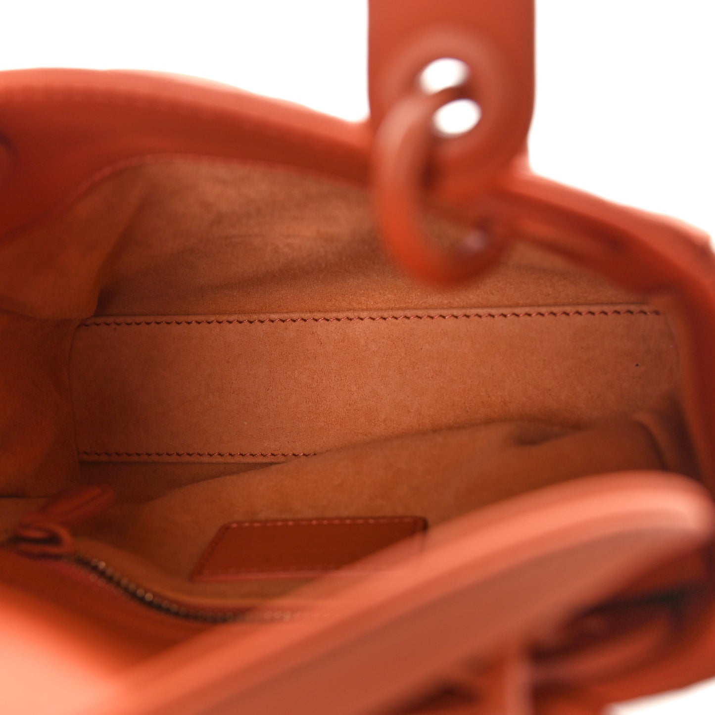 Ultra Matte Calfskin Cannage Mini Lady Dior Orange