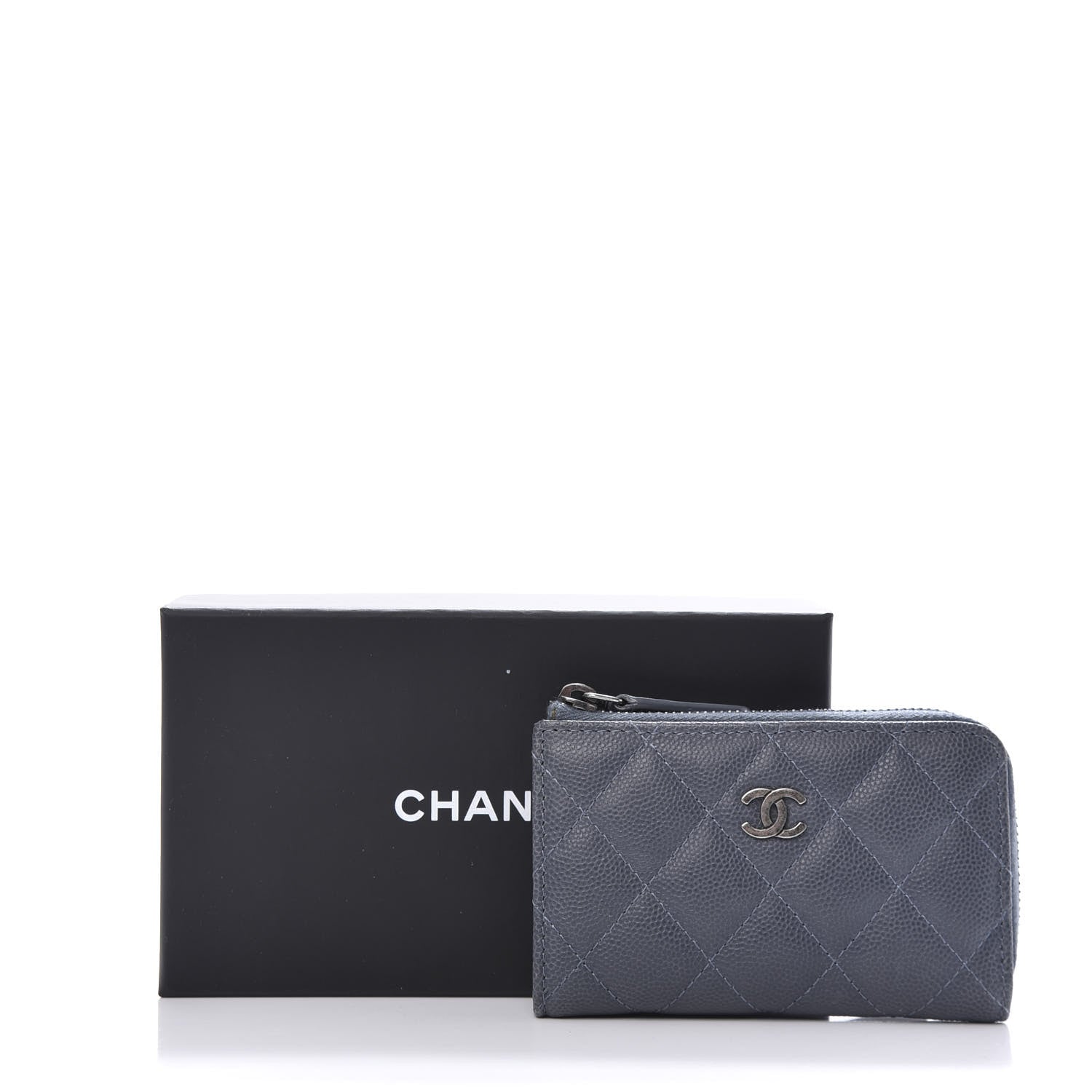 Chanel Caviar Quilted Key Holder Case Grey 9 of 9