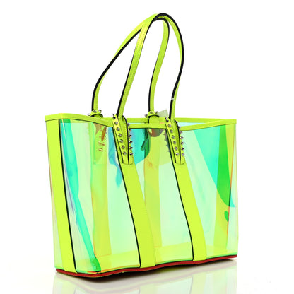 Christian Louboutin PVC Spikes East West Cabata Tote Fluorescent Yellow 4 of 12
