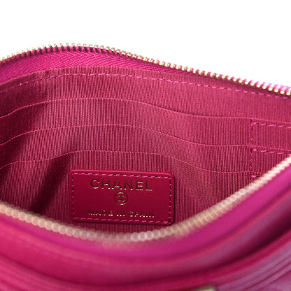Chanel Caviar Quilted Classic Zip Boy Pouch Fuchsia 6 of 7