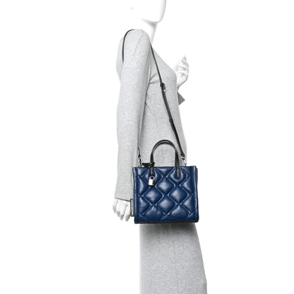 Marc Jacobs Lambskin Quilted Mini Grind Tote Bag Azure Blue 2 of 10