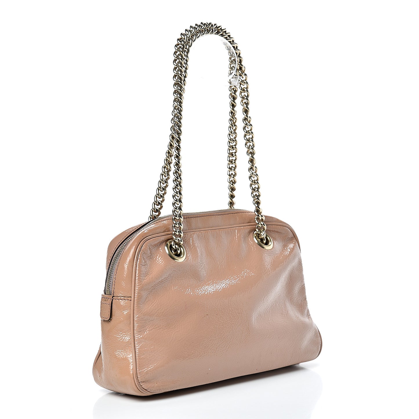 Soft Patent Small Soho Bowler Dark Cipria