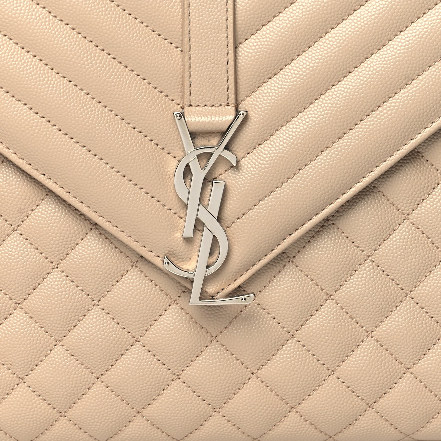 Grain De Poudre Large Tri-Quilt Monogram Satchel Dark Beige