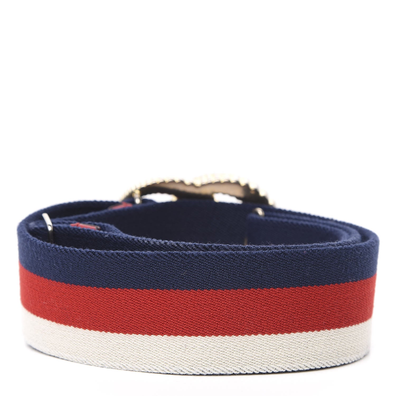 Gucci Canvas Torchon Double G Sylvie Web Belt 80 32 Red White Blue 3 of 4