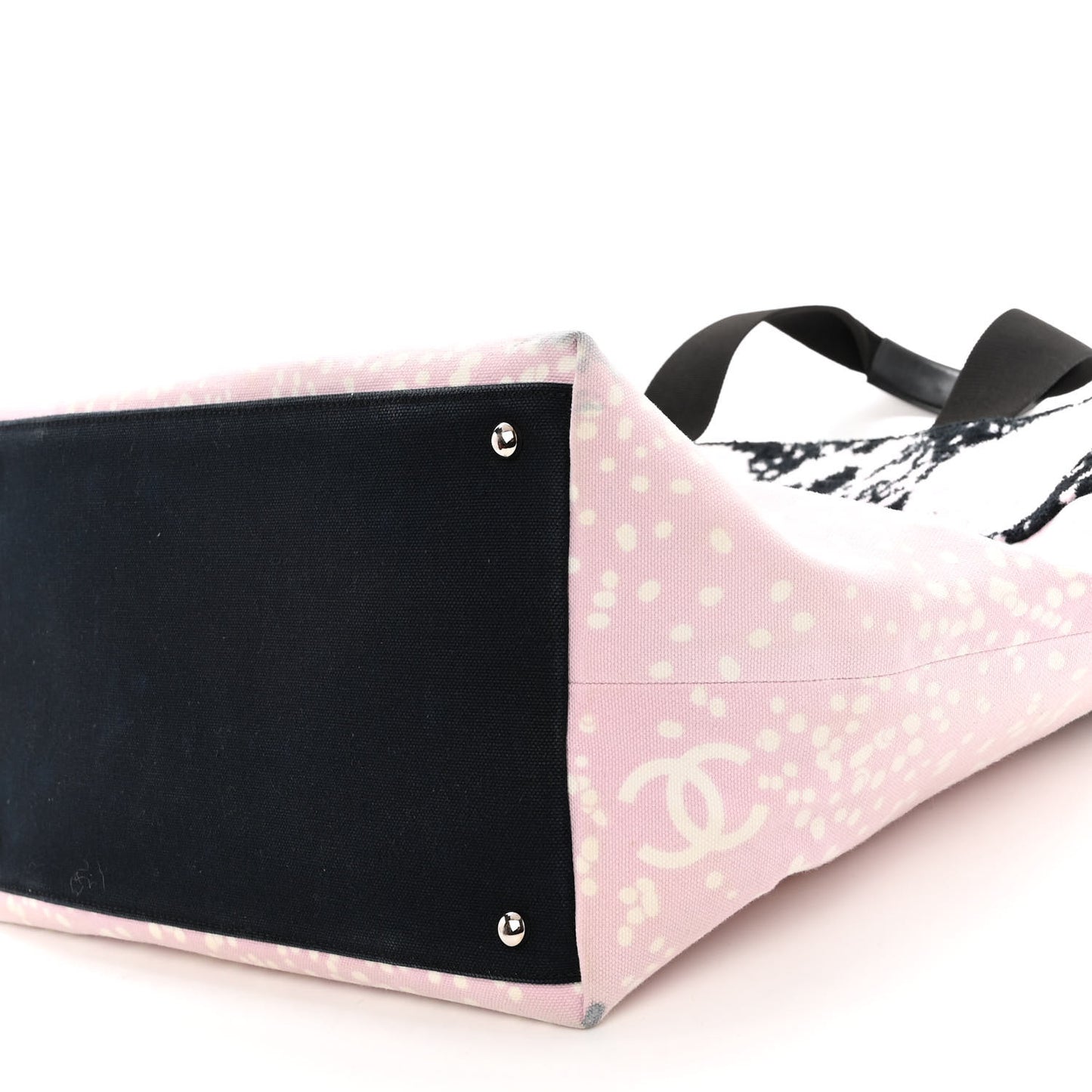 Terry Cotton Canvas Printed Large CC Tote Pale Pink