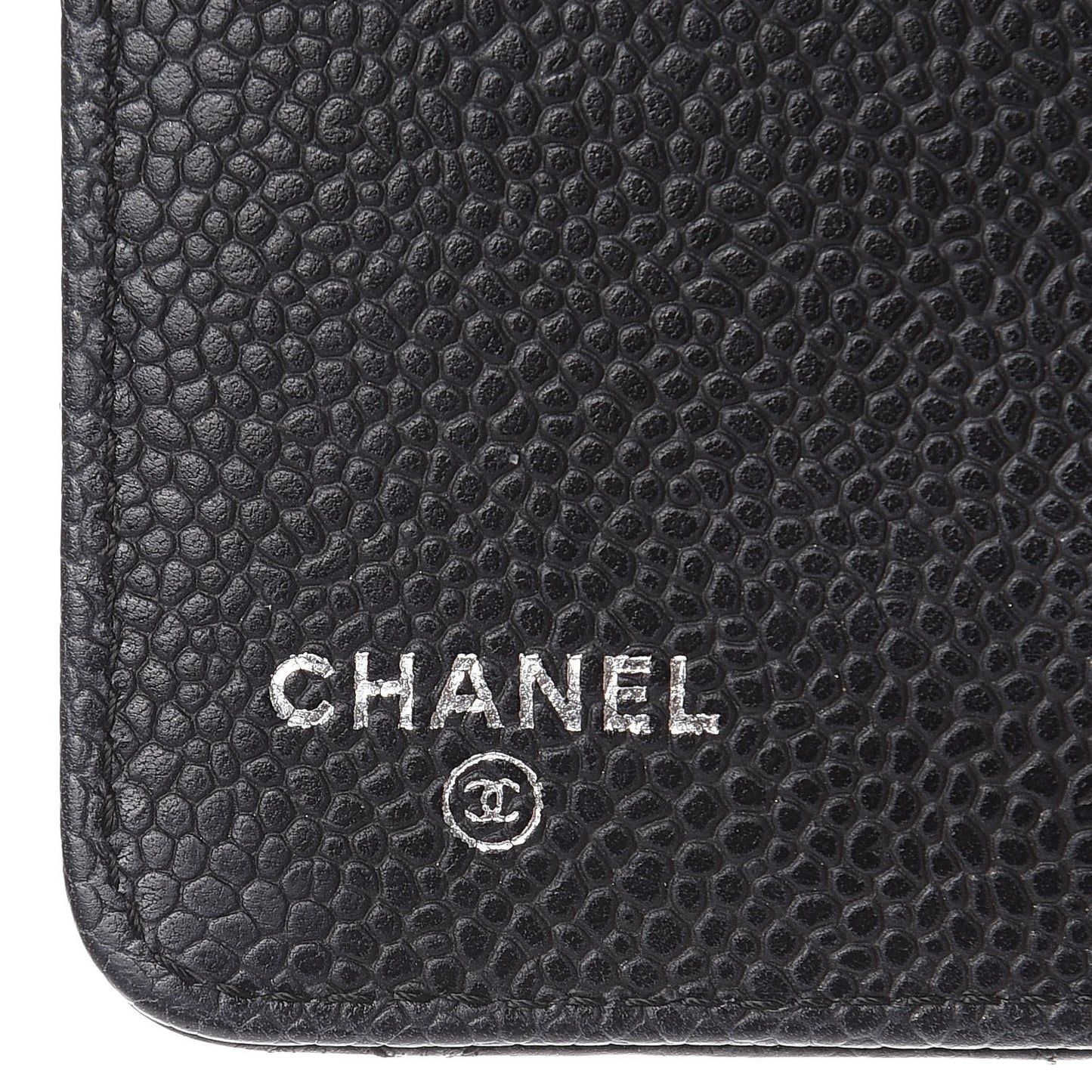 Caviar Quilted Medium Agenda Cover Black