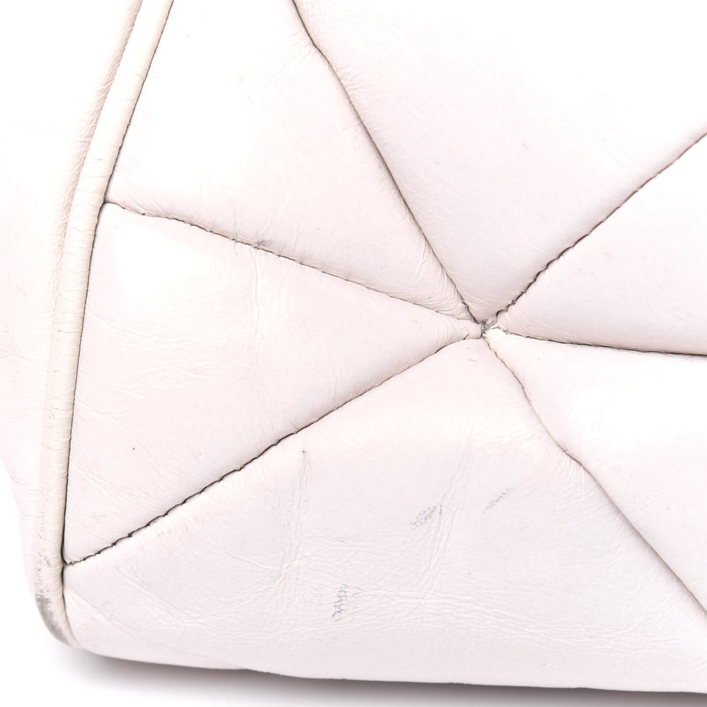 Calfskin Quilted Stam White