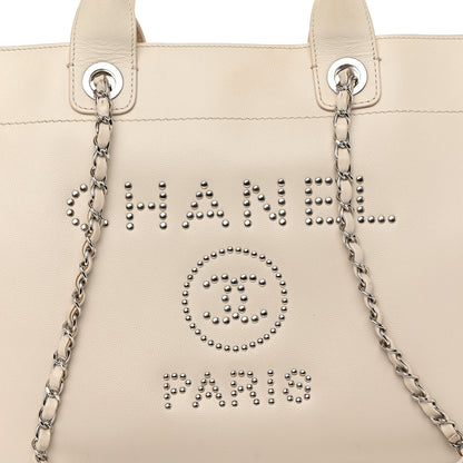 Chanel Caviar Medium Studded Deauville Tote Ivory 7 of 14