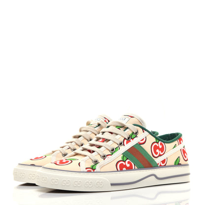 Gucci Canvas Web GG Apple Womens 1977 Tennis Sneakers 38 Ivory Red Mystic White New Shamarock 3 of 8