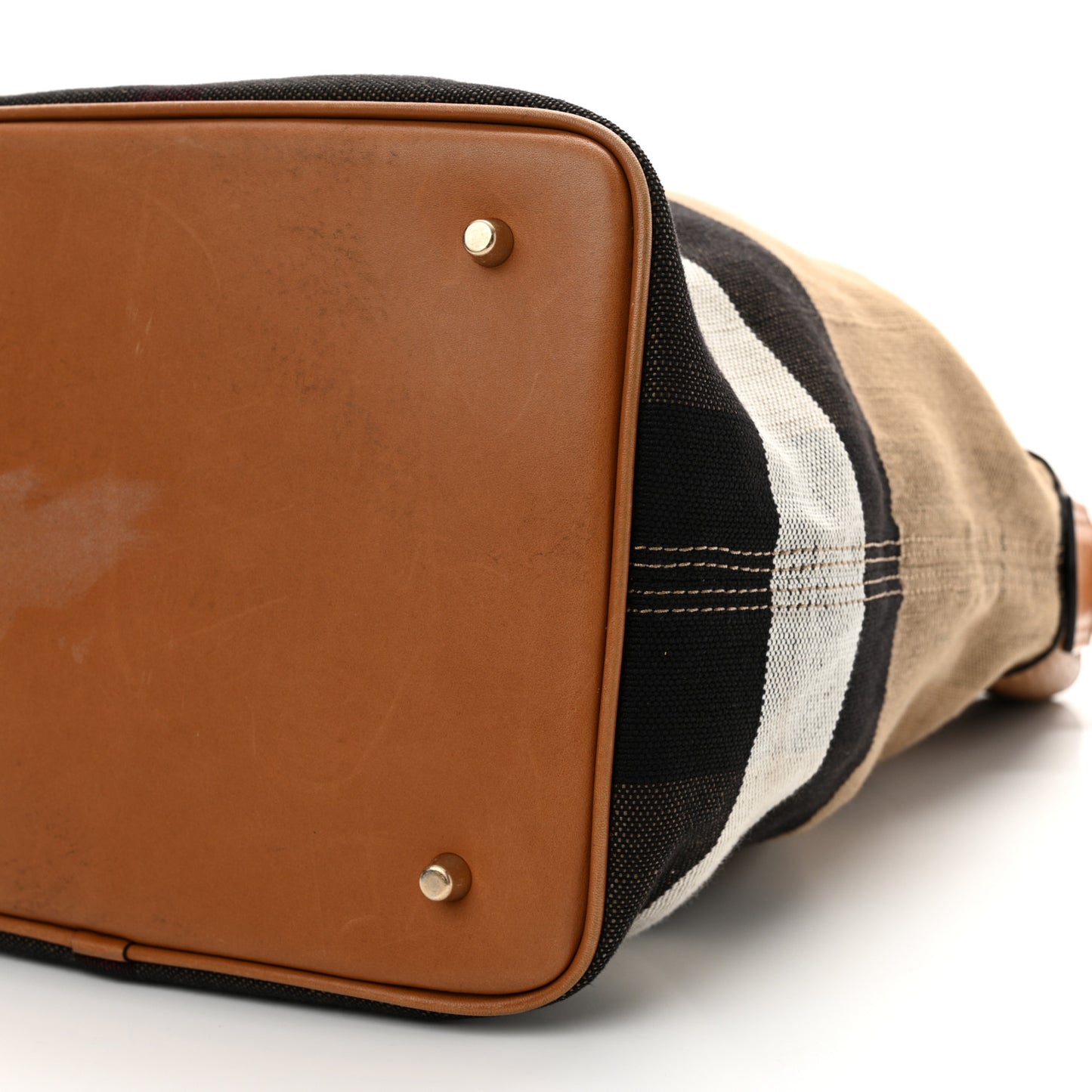 Grainy Calfskin Canvas Mega Check Medium Ashby Tassel Hobo Saddle Brown