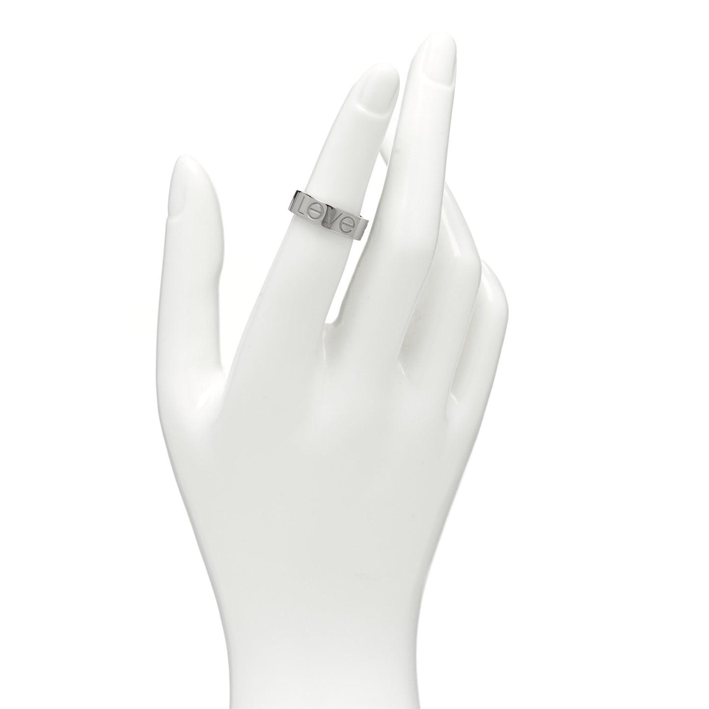 18K White Gold 5.5mm Engraved LOVE Ring 50 5.25