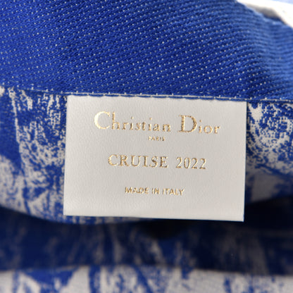Christian Dior Canvas Print Cruise Tote Ivory Blue 5 of 5