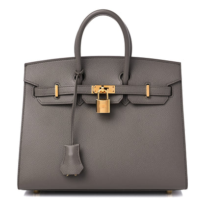 Hermes Epsom Birkin Sellier 25 Etain 1 of 10