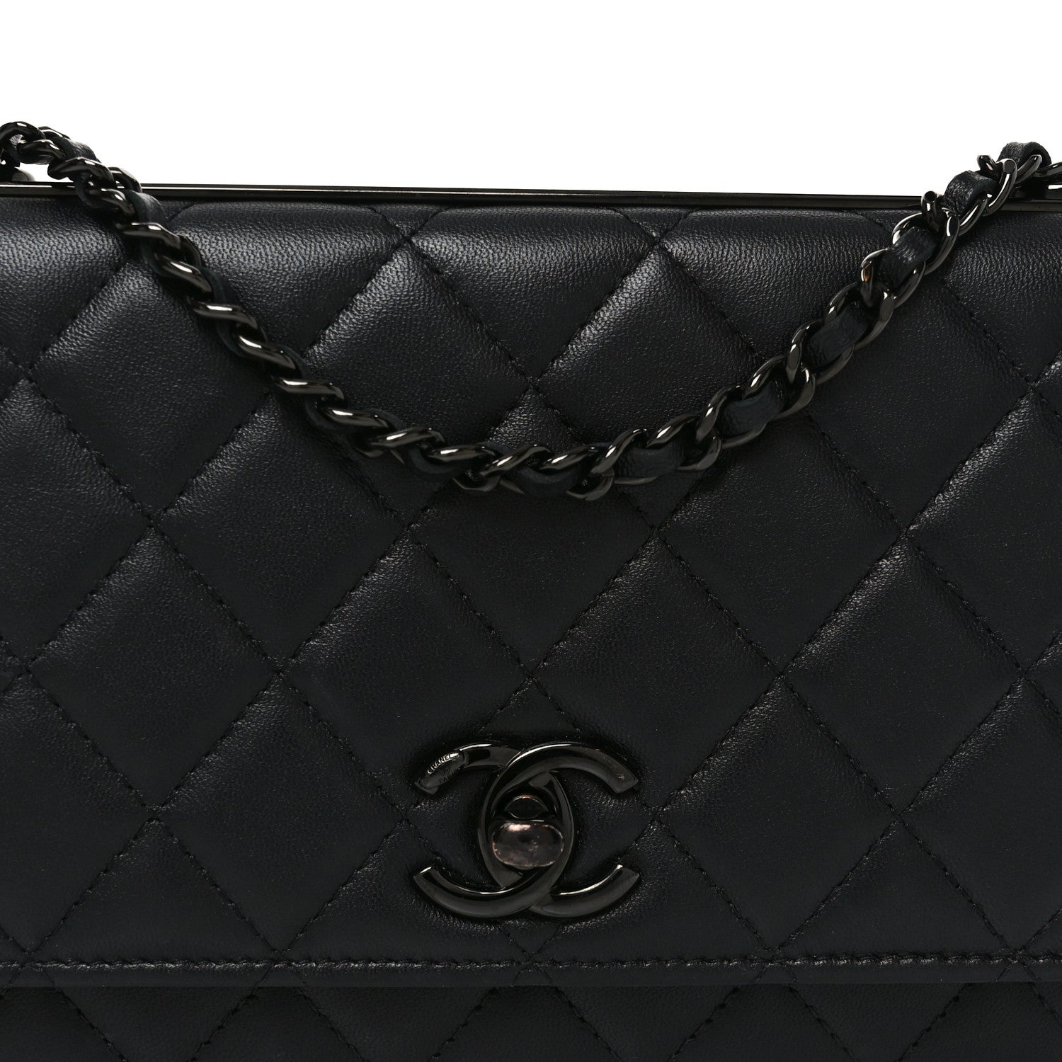 Chanel Lambskin Quilted Trendy CC Wallet On Chain WOC So Black 9 of 12