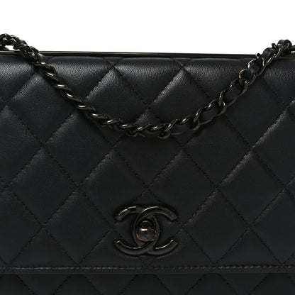 Chanel Lambskin Quilted Trendy CC Wallet On Chain WOC So Black 9 of 12