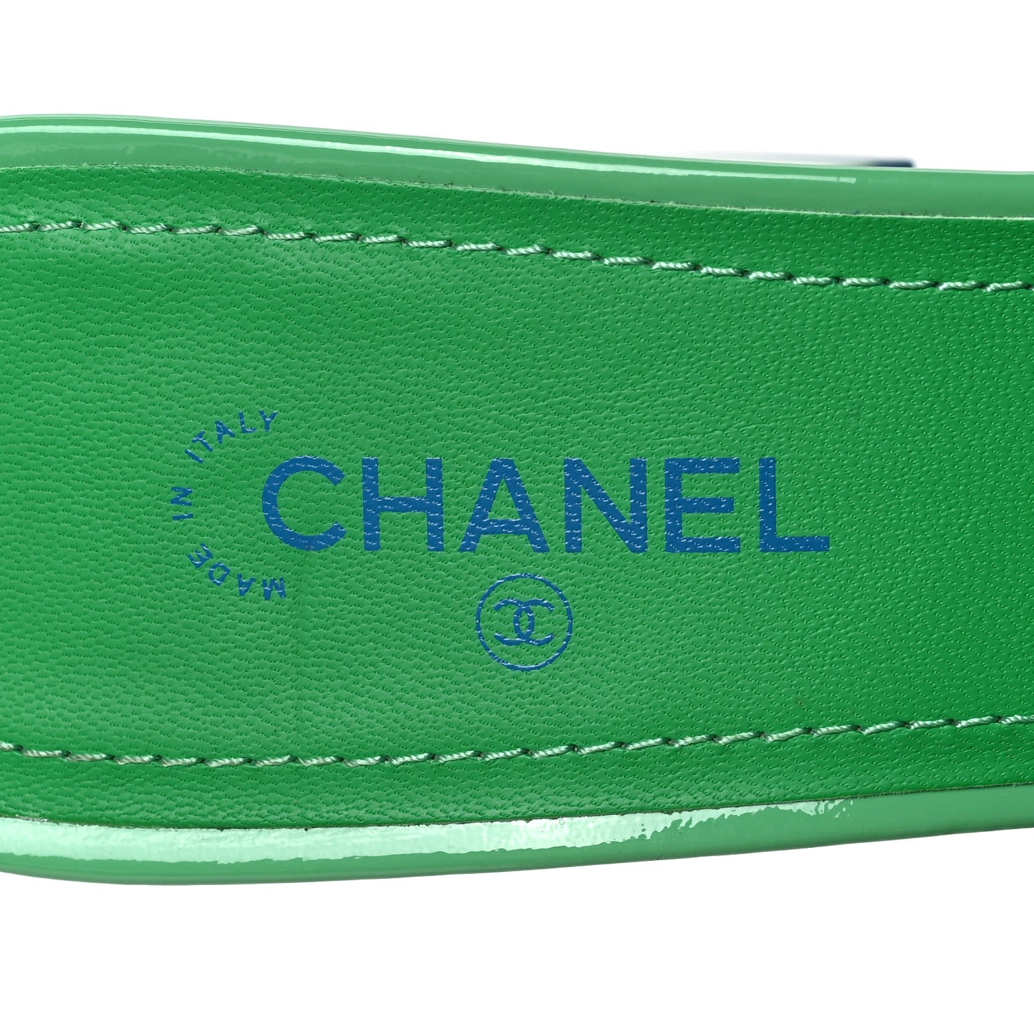 Chanel Patent Calfskin Sandals 38 Turquoise 9 of 9