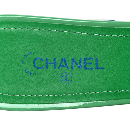 Chanel Patent Calfskin Sandals 38 Turquoise 9 of 9
