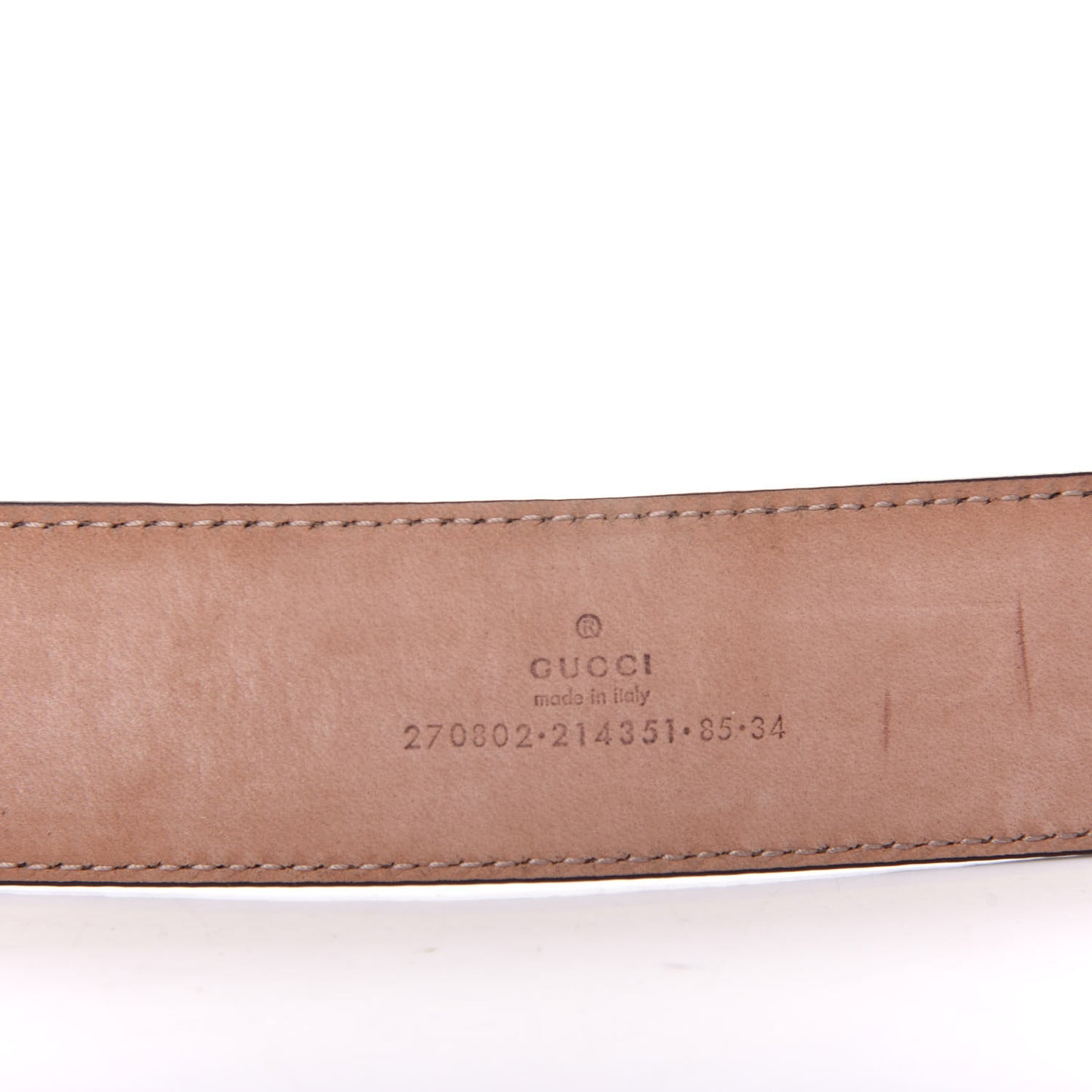 Metallic Calfskin Double G Belt 85 34 Brown