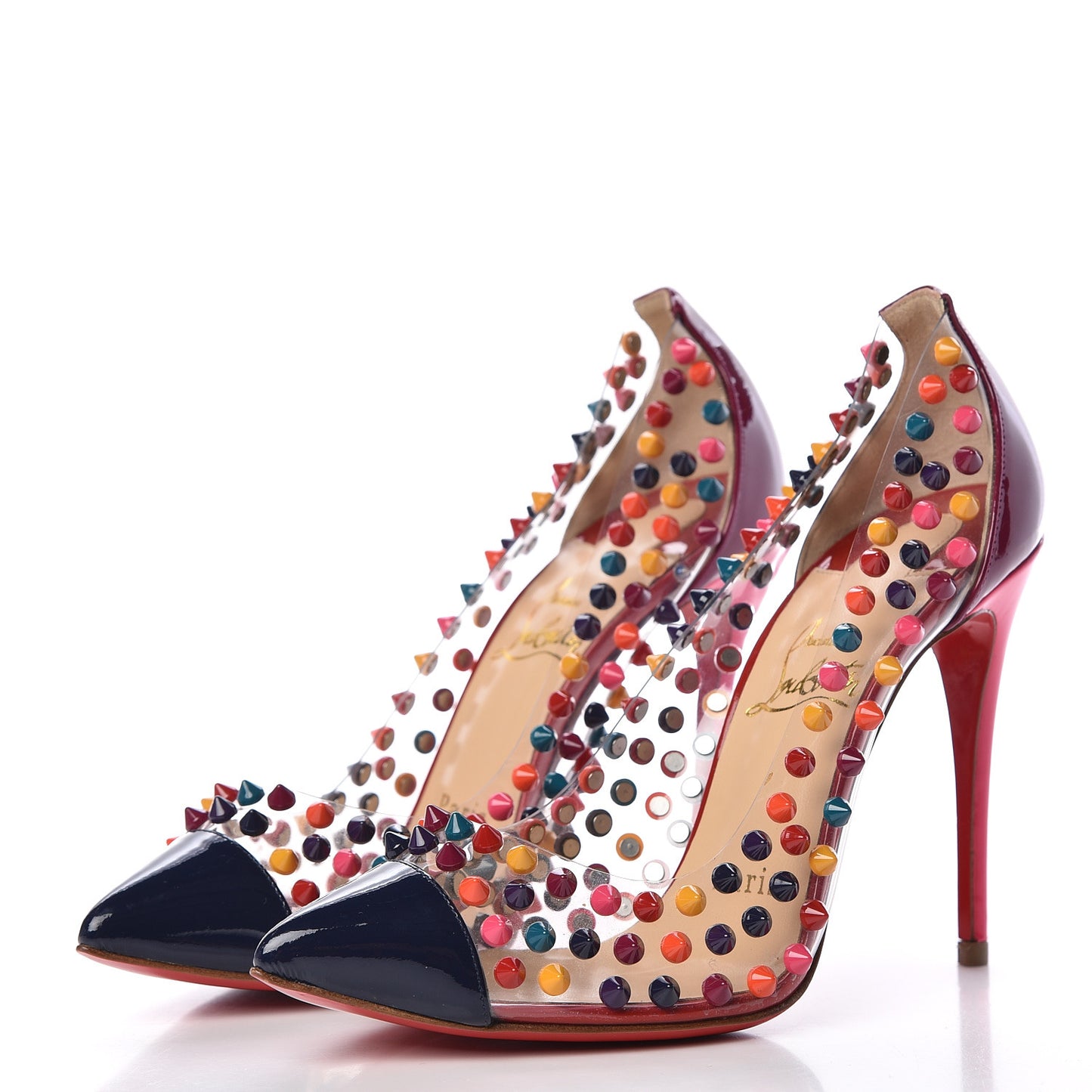 Patent PVC Spike Me 100 Pumps 35.5 Multicolor