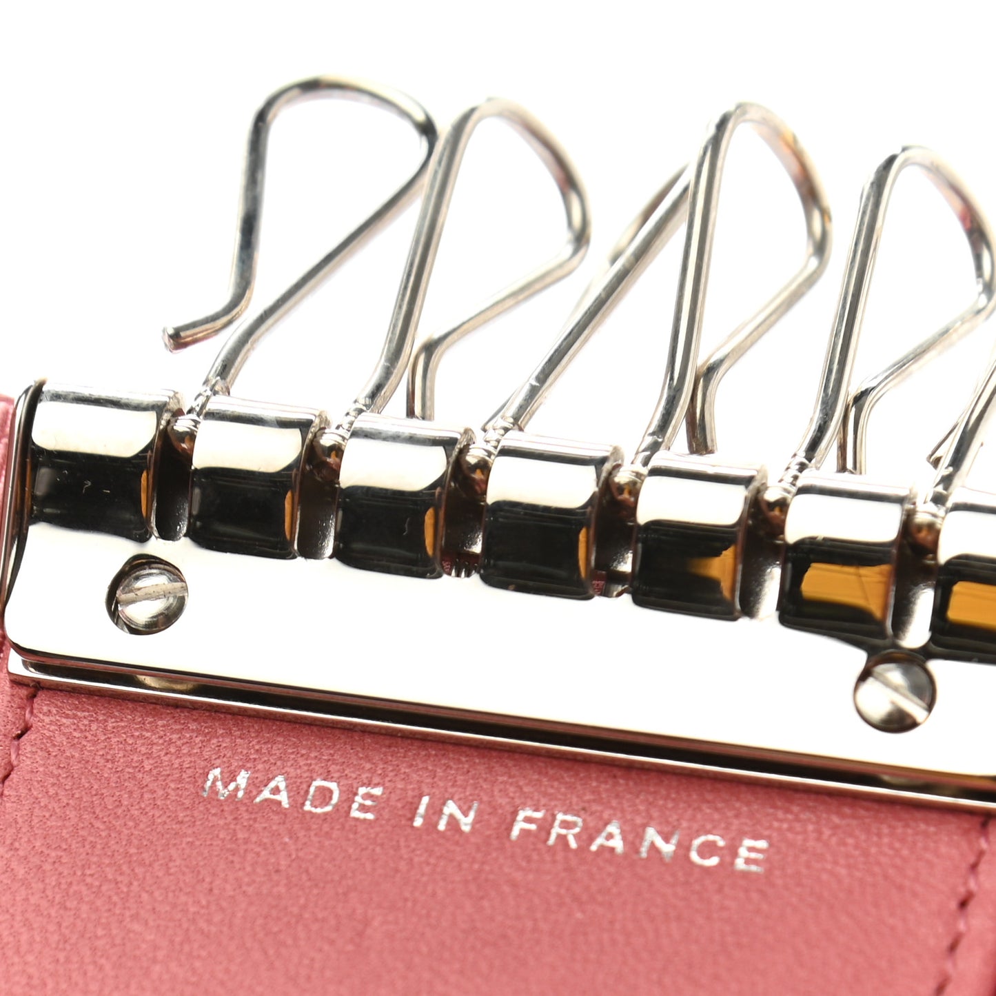 Lambskin Quilted 6 Key Holder Pink