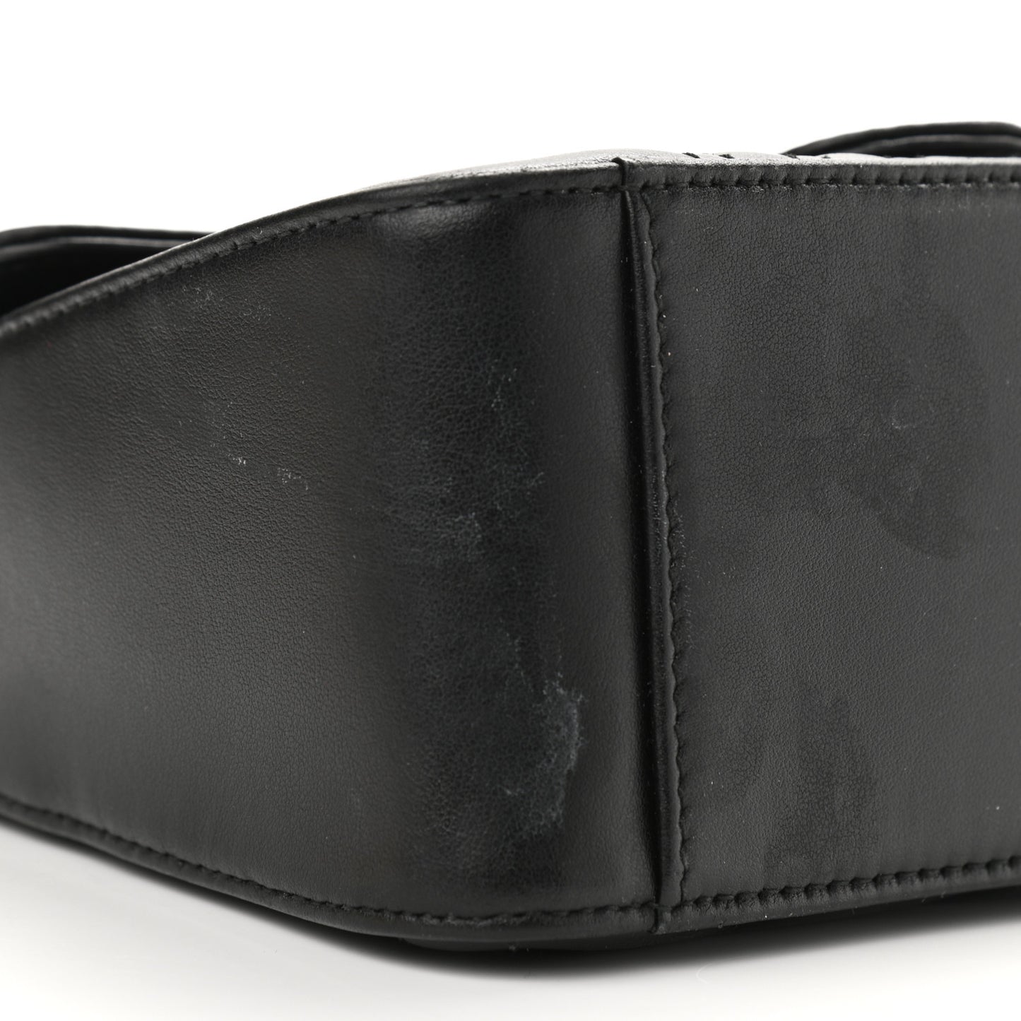 Calfskin Matelasse Mini GG Marmont Top Handle Shoulder Bag Black