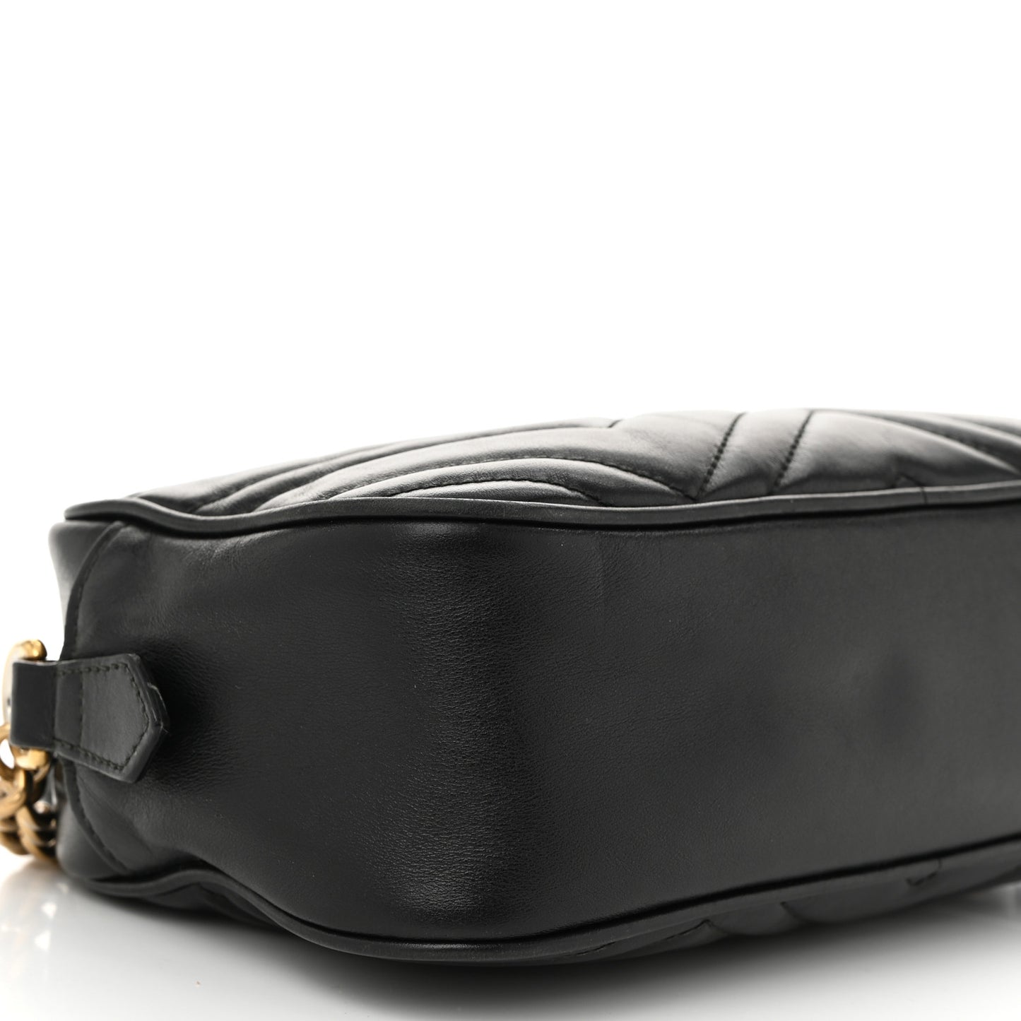 Calfskin Matelasse Small GG Marmont Chain Shoulder Bag Black