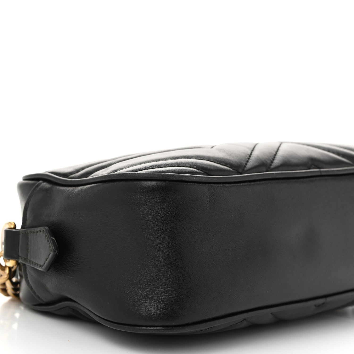 Gucci Calfskin Matelasse Small GG Marmont Chain Shoulder Bag Black 9 of 12