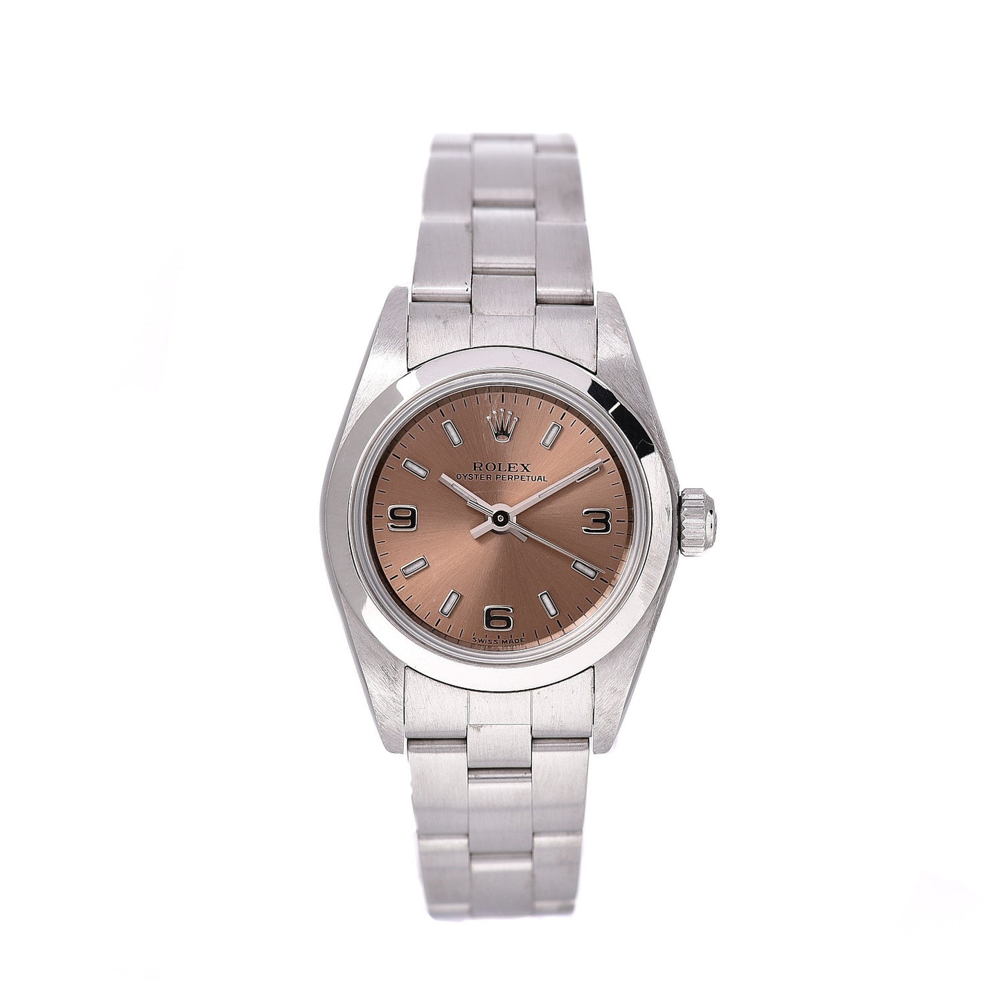Stainless Steel 24mm Oyster Perpetual Watch Pink 76080