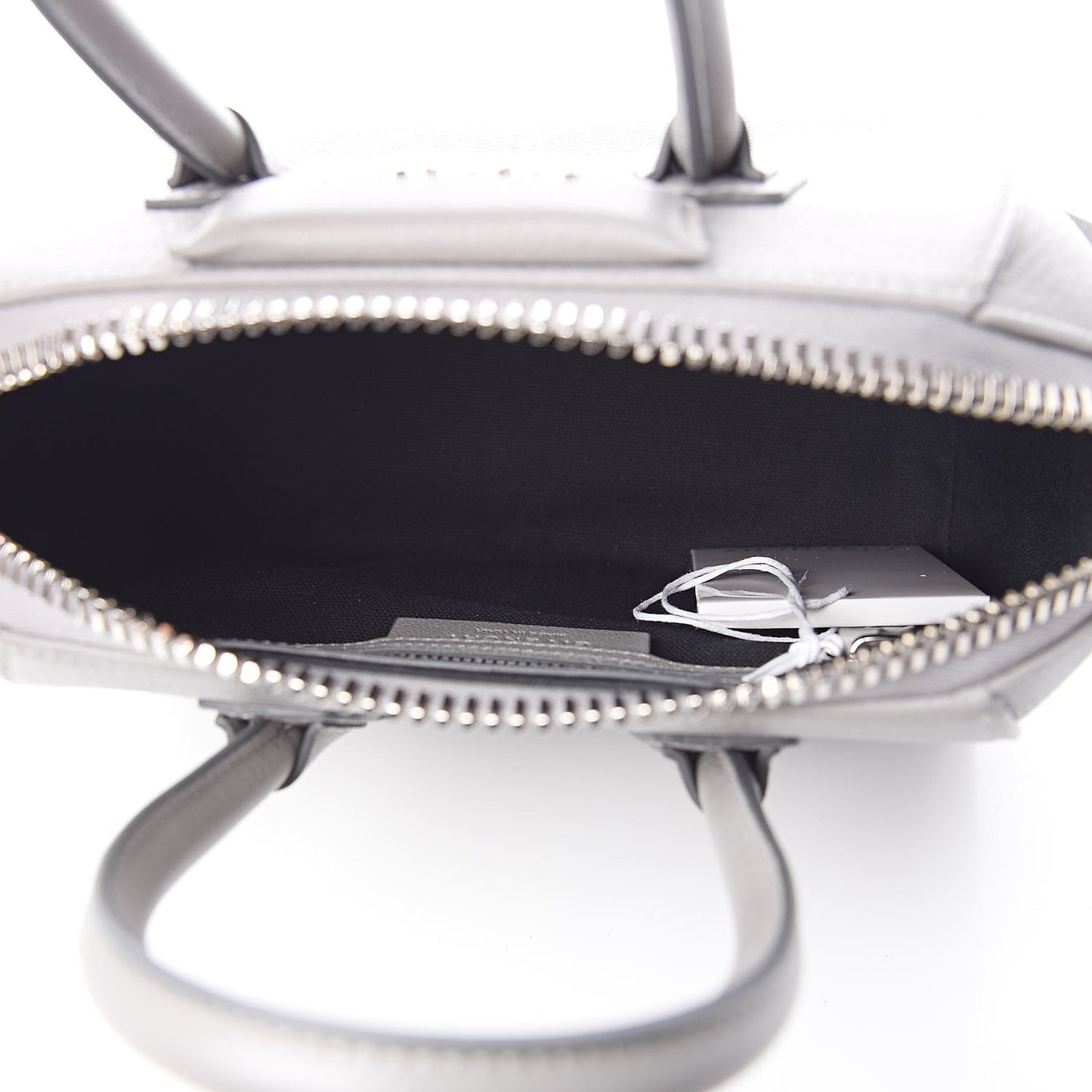 Sugar Goatskin Mini Antigona Pearl Grey