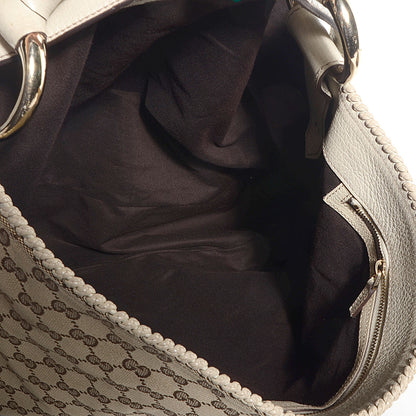 Gucci Monogram Large Horsebit Chain Hobo Off White 5 of 7