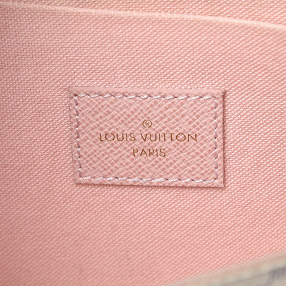 Louis Vuitton Damier Azur Pochette Felicie Chain Wallet Rose Ballerine 6 of 14