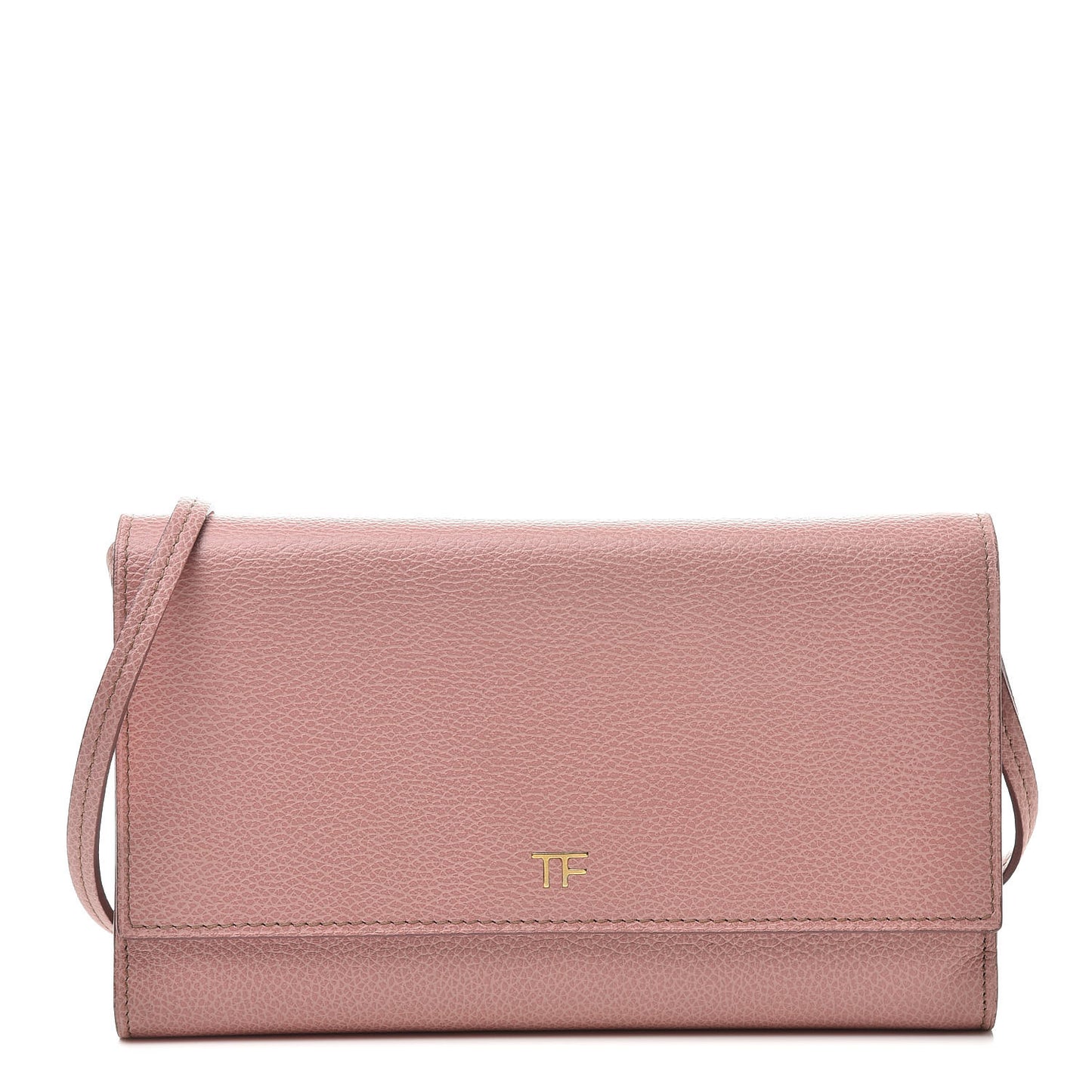 Pebbled Calfskin Wallet On Chain Wild Rose